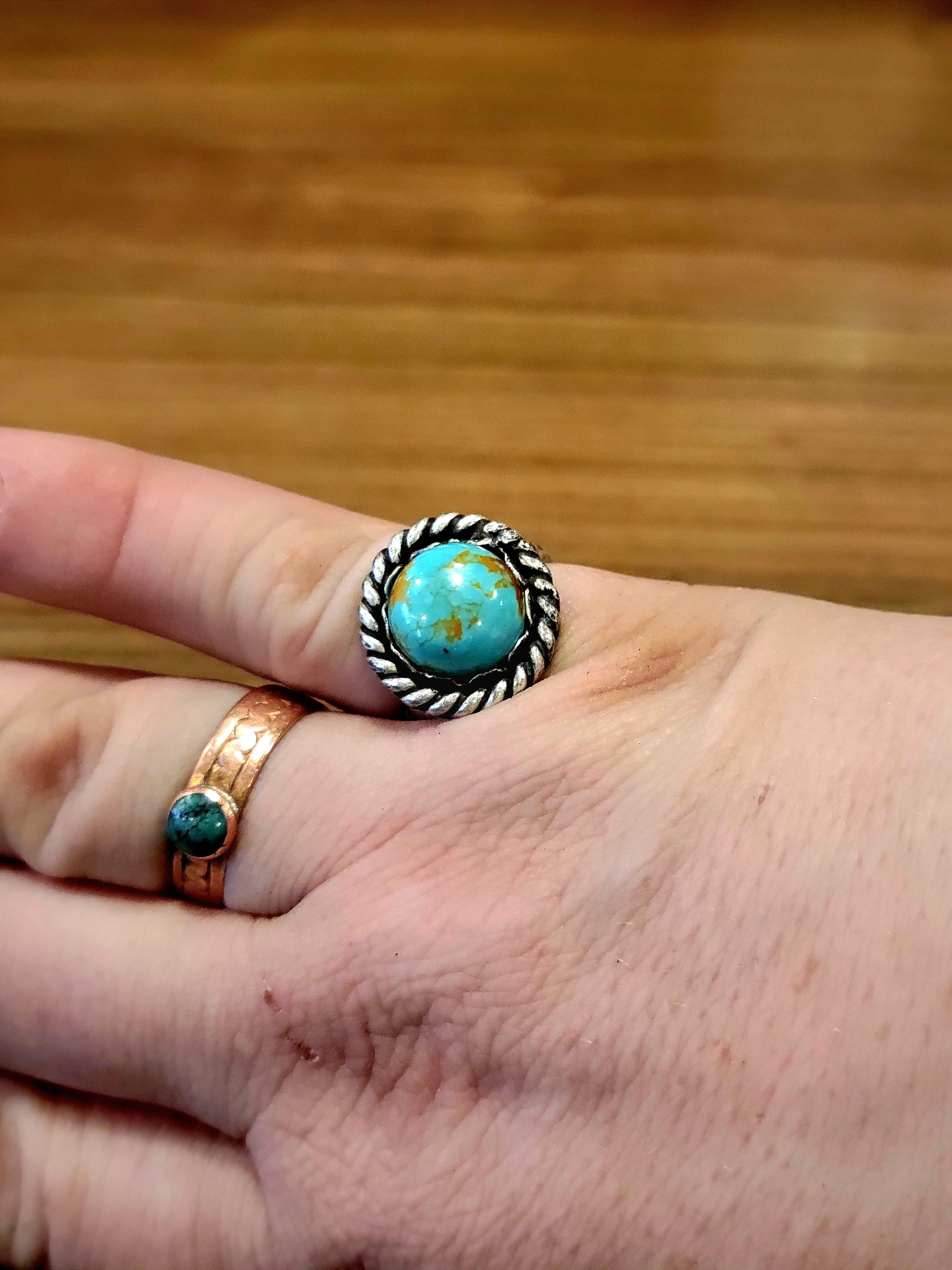 Round Turquoise Ring/Slide