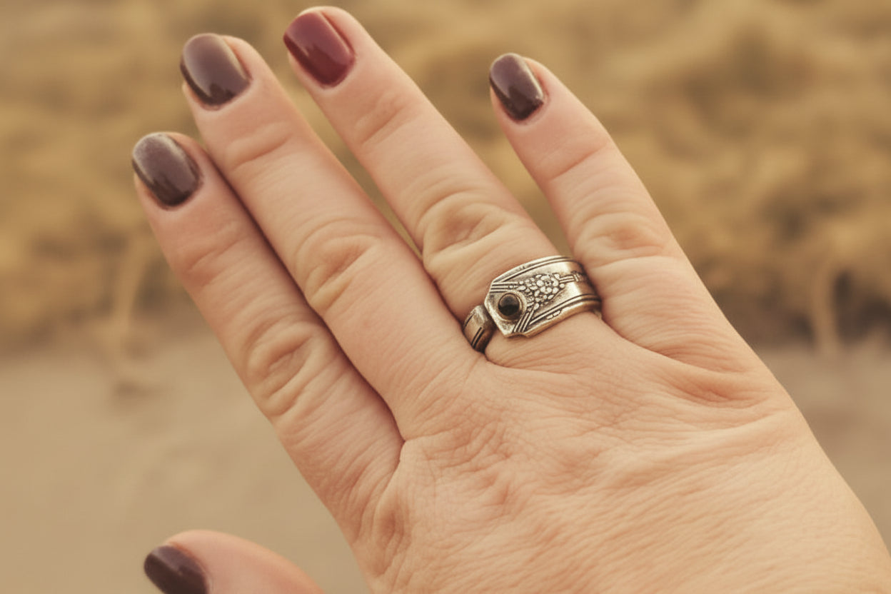 Black Beauty Spoon Ring